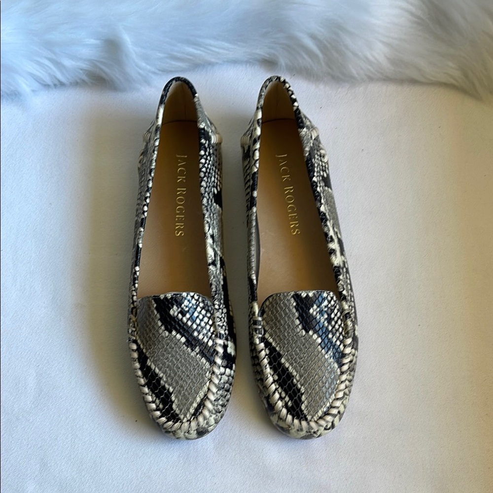Jack Rogers Snake Millie Mocassin  Natural Size 7.5B. Brand New Without box.